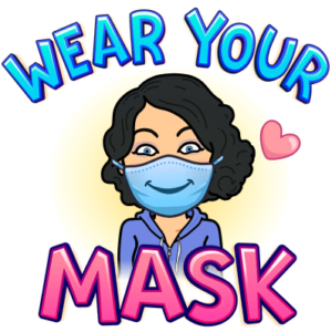 Cartoon mom with covid mask