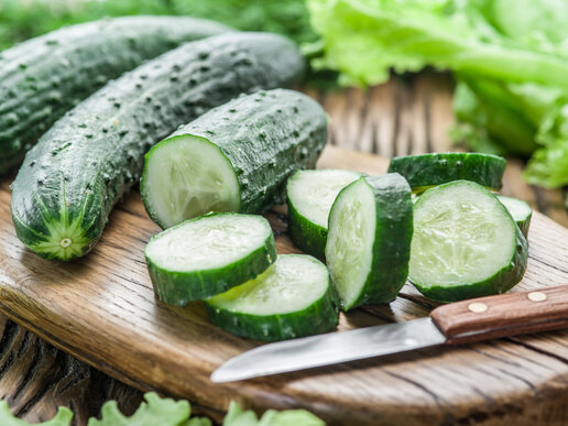 sliced cucumbers